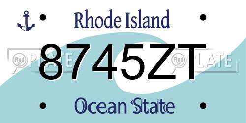 8745ZT Rhode Island License Plate