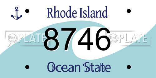 8746 Rhode Island License Plate