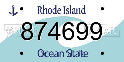 874699 Rhode Island License Plate