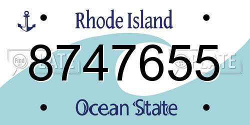 8747655 Rhode Island License Plate