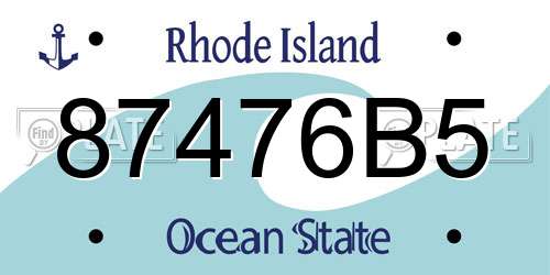 87476B5 Rhode Island License Plate