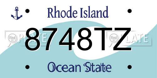 8748TZ Rhode Island License Plate
