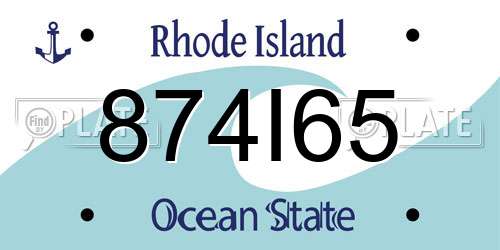 874I65 Rhode Island License Plate