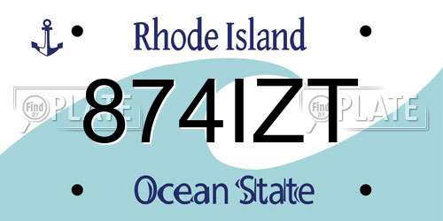 874IZT Rhode Island License Plate