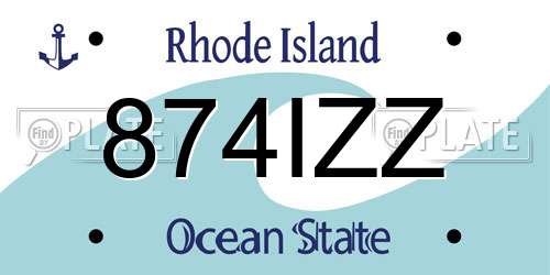 874IZZ Rhode Island License Plate