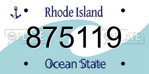 875119 Rhode Island License Plate