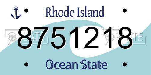 8751218 Rhode Island License Plate