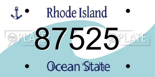 87525 Rhode Island License Plate