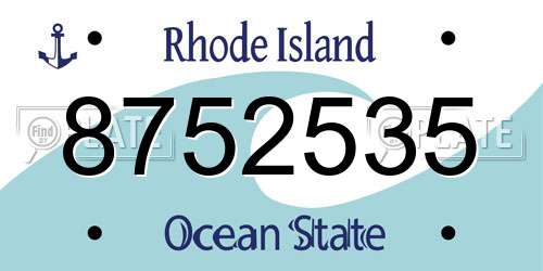 8752535 Rhode Island License Plate