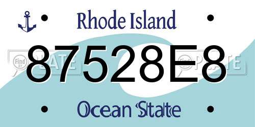 87528E8 Rhode Island License Plate