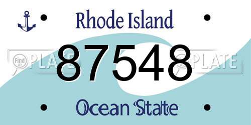 87548 Rhode Island License Plate