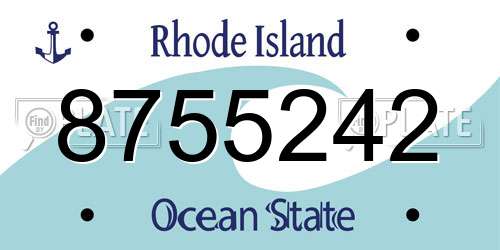 8755242 Rhode Island License Plate