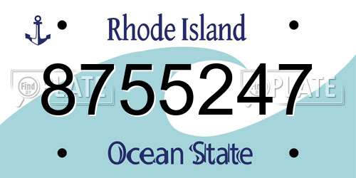 8755247 Rhode Island License Plate