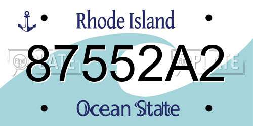 87552A2 Rhode Island License Plate