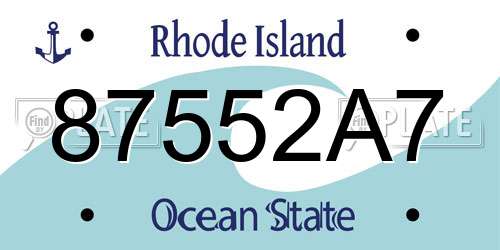 87552A7 Rhode Island License Plate