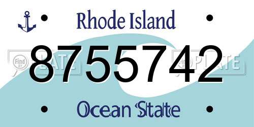 8755742 Rhode Island License Plate