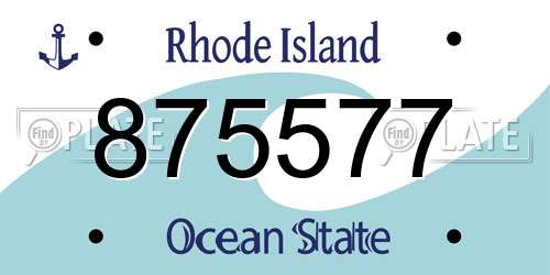 875577 Rhode Island License Plate