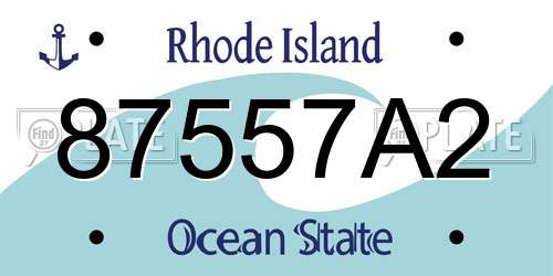 87557A2 Rhode Island License Plate