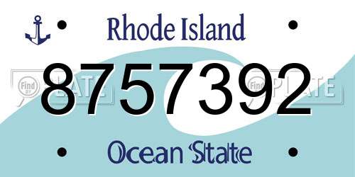 8757392 Rhode Island License Plate