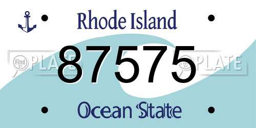 87575 Rhode Island License Plate