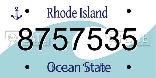 8757535 Rhode Island License Plate