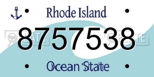 8757538 Rhode Island License Plate