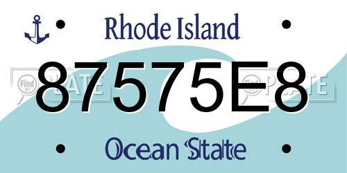 87575E8 Rhode Island License Plate