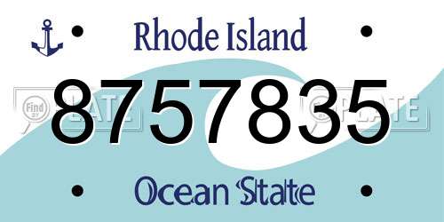 8757835 Rhode Island License Plate