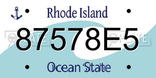 87578E5 Rhode Island License Plate