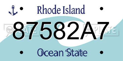 87582A7 Rhode Island License Plate