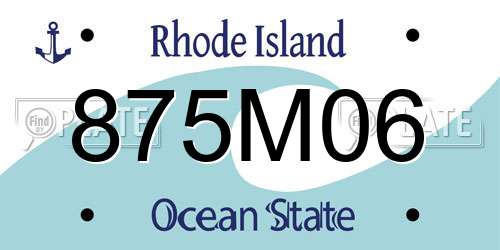 875M06 Rhode Island License Plate