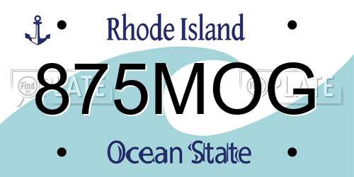 875MOG Rhode Island License Plate