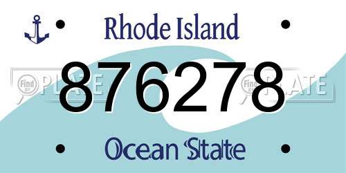 876278 Rhode Island License Plate