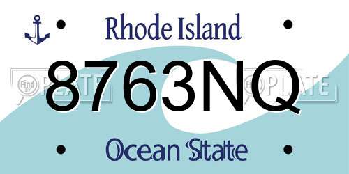 8763NQ Rhode Island License Plate