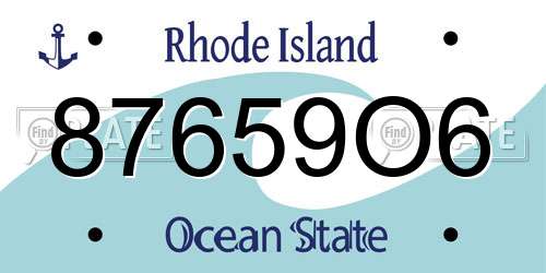 87659O6 Rhode Island License Plate