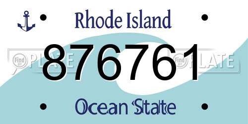 876761 Rhode Island License Plate
