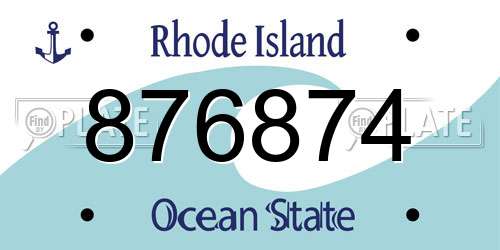 876874 Rhode Island License Plate
