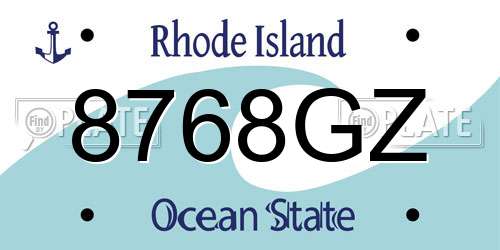 8768GZ Rhode Island License Plate