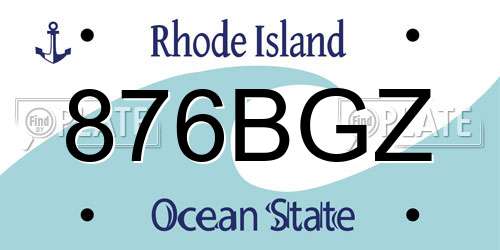 876BGZ Rhode Island License Plate