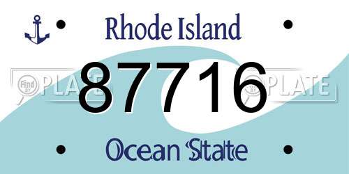 87716 Rhode Island License Plate