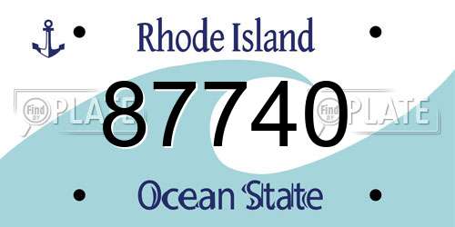 87740 Rhode Island License Plate