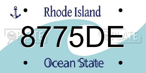 8775DE Rhode Island License Plate