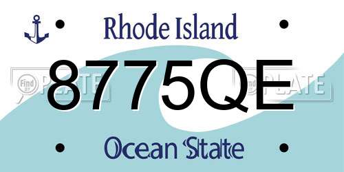 8775QE Rhode Island License Plate