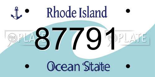87791 Rhode Island License Plate