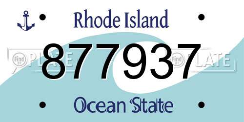 877937 Rhode Island License Plate