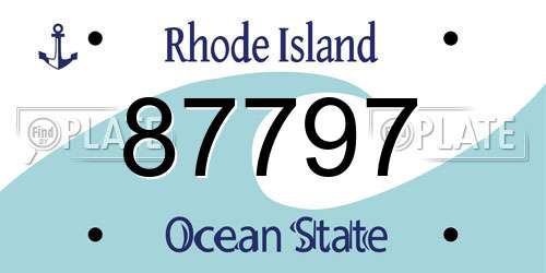 87797 Rhode Island License Plate