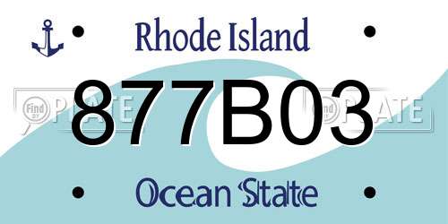 877B03 Rhode Island License Plate