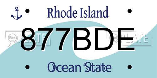 877BDE Rhode Island License Plate