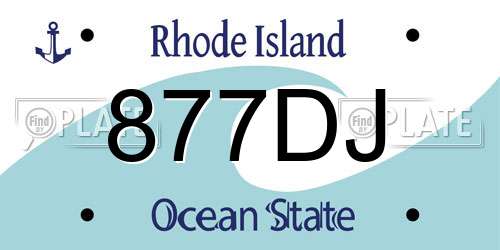 877DJ Rhode Island License Plate