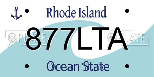 877LTA Rhode Island License Plate